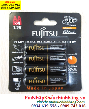 Fujitsu HR-3UTHCEX(4B); Pin sạc AA 2450mAh 1.2v Fujitsu HR-3UTHCEX(4B), Xuất xứ NHẬT (Vỉ 4viên)